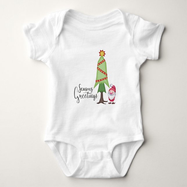 Body Para Bebê Gnome Seasons Saudações (Frente)