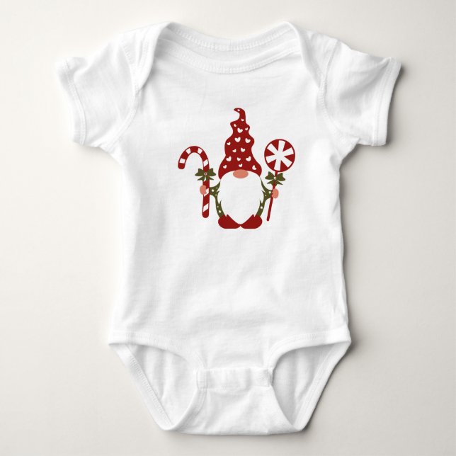 Body Para Bebê Gnomo de Natal (Frente)