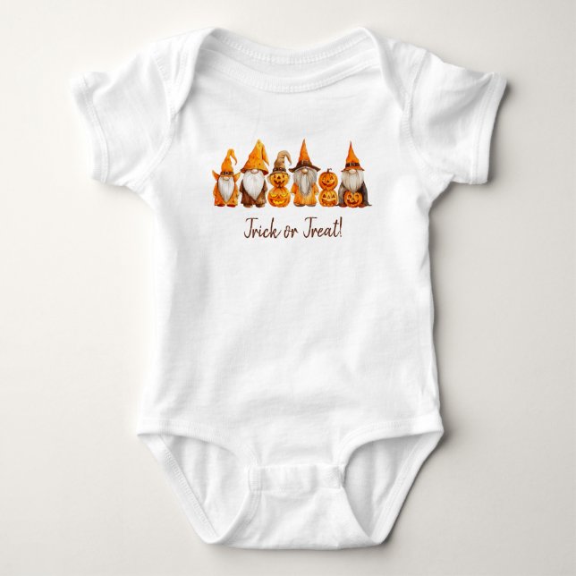 Body Para Bebê Gnomos em uma Fila - Trick ou Treat! (Frente)