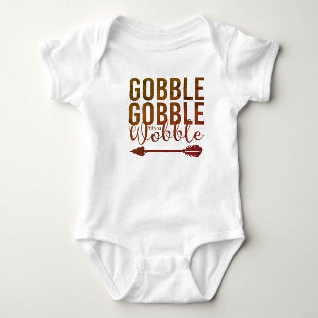 Body Para Bebê Gobble Gobble Cute Baby's 1rua Ação de Graças (Frente)