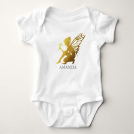 Body Para Bebê Gold Foil Fairy Girl