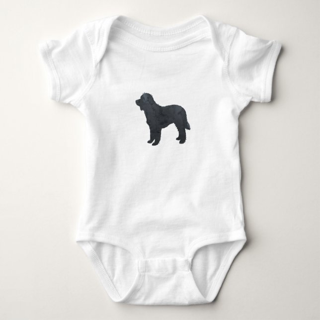 Body Para Bebê Goldendoodle Preto / Trabalho de arte Labradoodle (Frente)