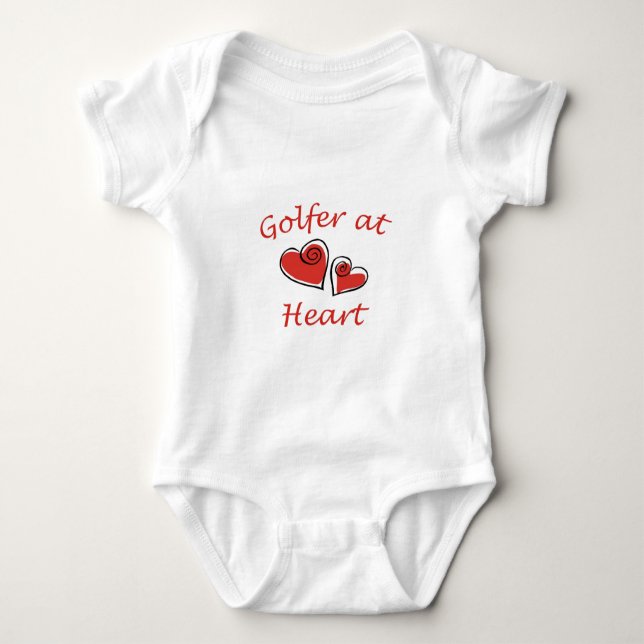 Body Para Bebê Golfer no Coração (Frente)