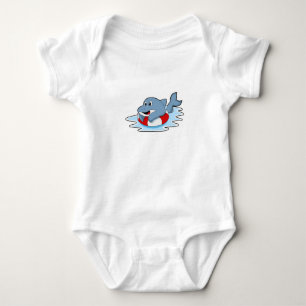 Body Para Bebê Golfinho a Nadar com anel de Natação.PNG