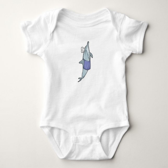 Body Para Bebê Golfinho como cozinheiro com chapéu de chef (Frente)