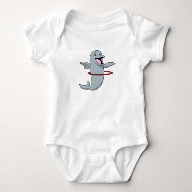 Body Para Bebê Golfinho em Endurance, com pneus de Malhação.p (Frente)