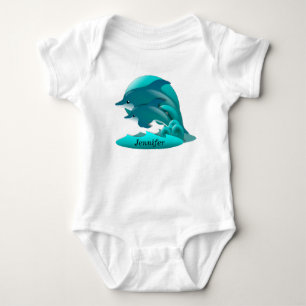 Body Para Bebê Golfinhos Saltitantes