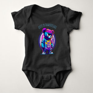 Body Para Bebê Gótico Grin Protocol 50x50 edição rosa 001