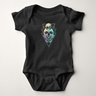 Body Para Bebê Gótico Pastel Moon Skull Gótica Crescente Wicca 