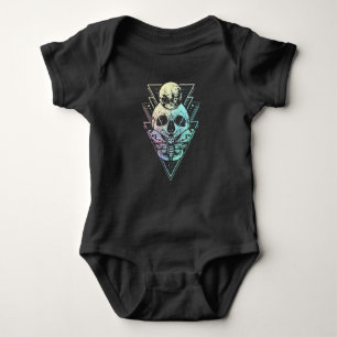 Body Para Bebê Gótico Pastel Moon Skull Gótica Crescente Wicca Mo