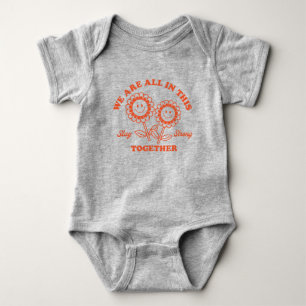 Body Para Bebê Gráfico da Flor Retro Feliz