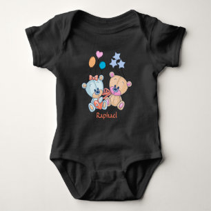 Body Para Bebê Gráfico de Ursos de Teddy Bonitos e Balões