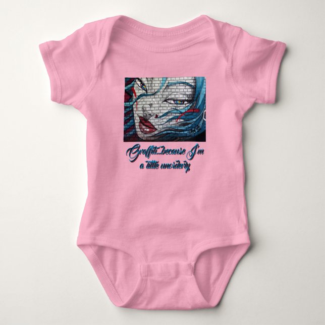 Body Para Bebê Grafite de Menina Asiática  (Frente)