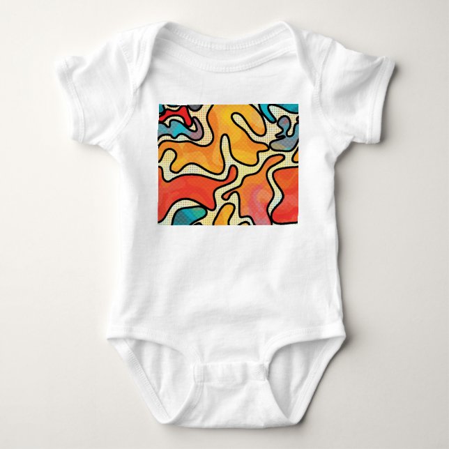 Body Para Bebê Grafite Urbano: Textura De Arte Sem Costura. (Frente)