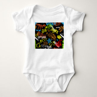 Body Para Bebê Grafites de Garotos: Frio Desenhado à Mão