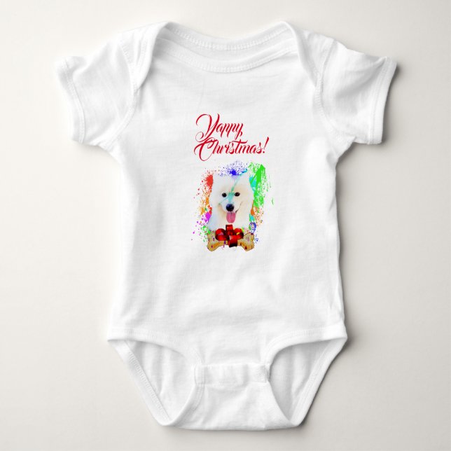 Body Para Bebê Grafo Samoyed Dog Yappy personalizável (Frente)