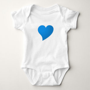 Body Para Bebê Grande Coração Azul, Amor, Branco