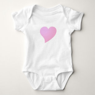 Body Para Bebê Grande Coração Rosa, Amor, branco