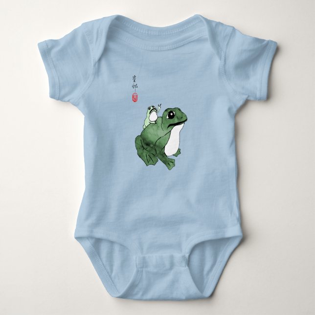 Body Para Bebê Grande Sapo Pequeno Sapo Japonês Fez século 19 (Frente)