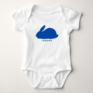 Body Para Bebê Grande Silloute do Coelho em Azul