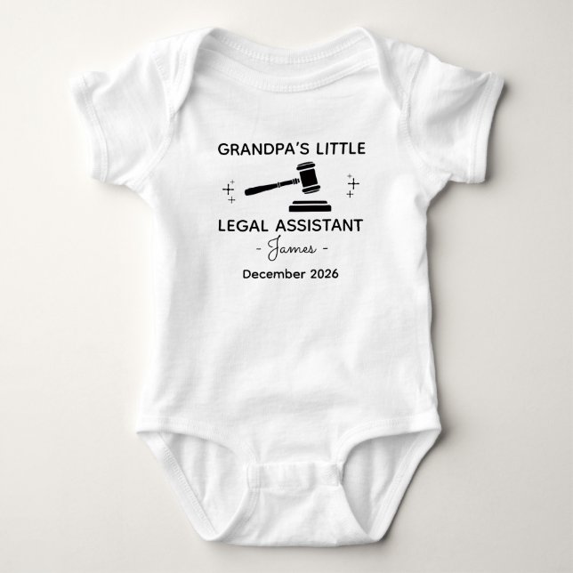 Body Para Bebê Grandpa’s Little Legal Assistant - Lawyer (Frente)