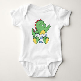 Body Para Bebê Green Baby Dinosaur Hatching from Egg