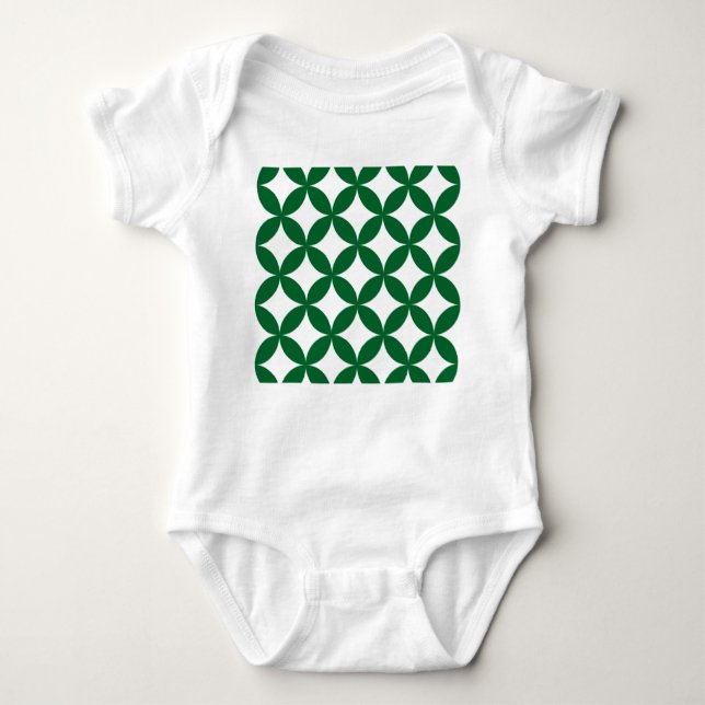 Body Para Bebê Green Shippo Patterno Baby Romper - Tradicional Ja (Frente)