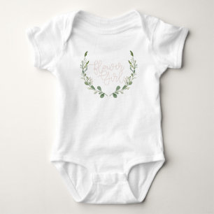Body Para Bebê Greenery Watercolor Wreath   Flor