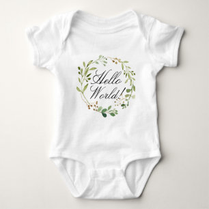 Body Para Bebê Greenery Wreath personalizado
