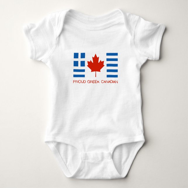 Body Para Bebê Grego orgulhoso canadense (Frente)
