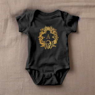 Body Para Bebê Grelha Gótica Bebê-macarrão DOURADO