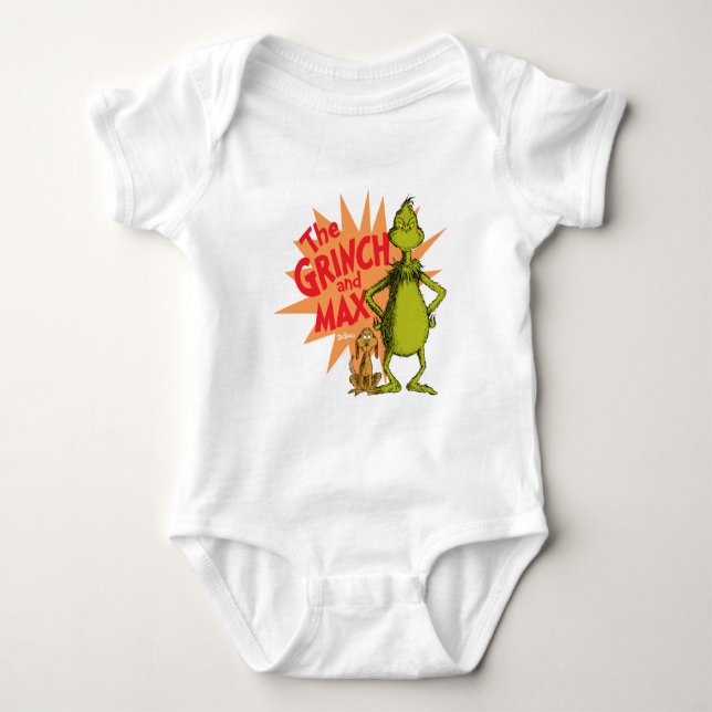 Body Para Bebê Grinch | Grinch & Max Starburst (Frente)
