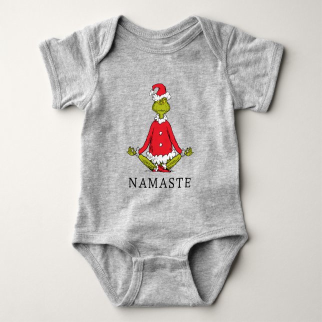 Body Para Bebê Grinch | Namaste Papai Noel (Frente)