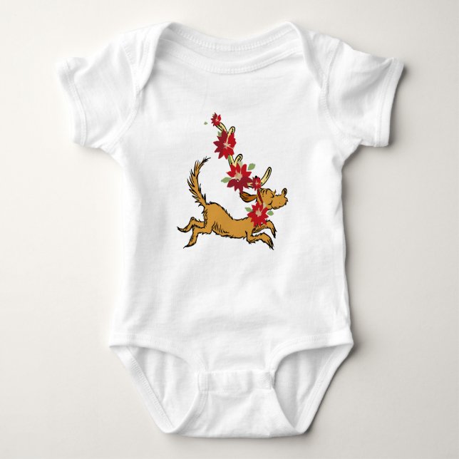 Body Para Bebê Grinch | Poinsettia de Natal do Max (Frente)