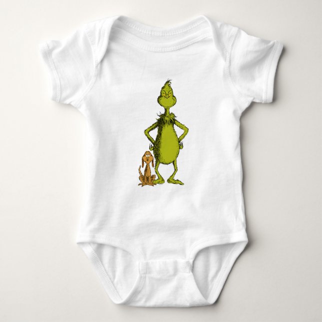 Body Para Bebê Grinch | Posição do Max e do Grinch (Frente)