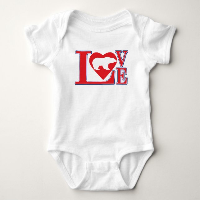 Body Para Bebê Grizzly Bear Love (Frente)