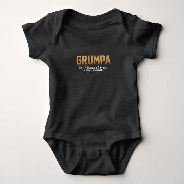 Body Para Bebê Grumpa Lover | Grumpa Como Um Avô Regular (Frente)