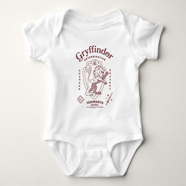 Body Para Bebê GRYFFINDOR™ Determinação Coragem Bravura Brasão (Frente)