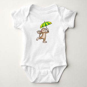 Body Para Bebê Guarda-chuva macaco