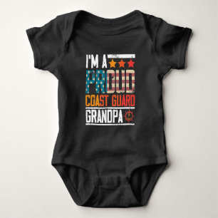 Body Para Bebê Guarda costeira avô veterano Patriota dos EUA Band