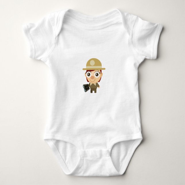Body Para Bebê Guarda florestal fêmea - meu parque da conservação (Frente)