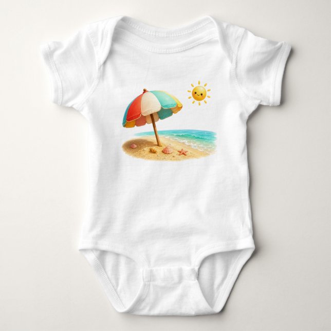 Body Para Bebê Guarda-sol de Praia (Frente)
