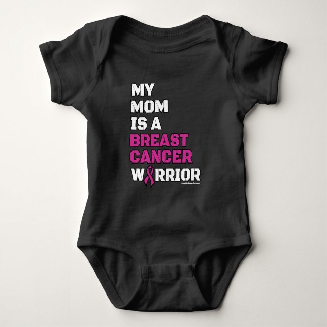 Body Para Bebê Guerreiro/Bloco/Mãe...Câncer de Mama (Frente)