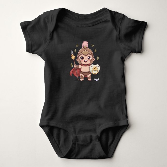 Body Para Bebê Guerrero Espartano Kawaii Be (Frente)