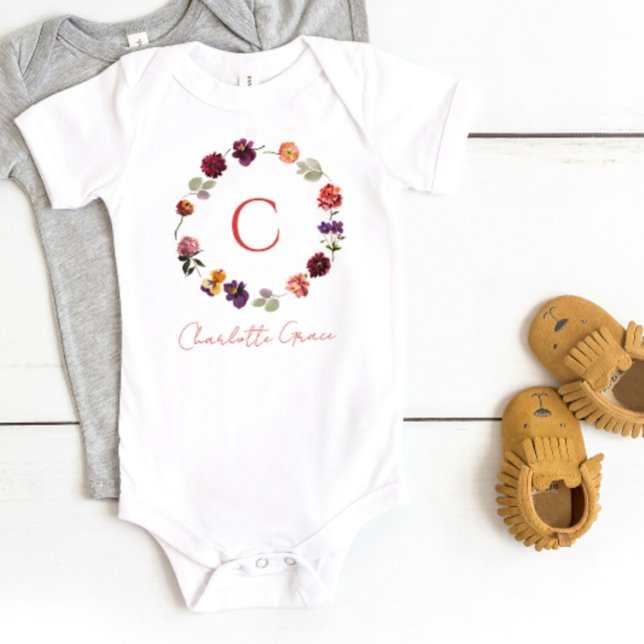 Body Para Bebê Guirlanda de água-furtada floral Boho rústica mono (Baby Bodysuit)