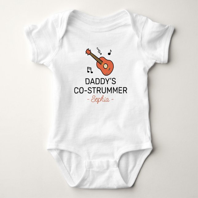 Body Para Bebê Guitarist Baby Shower Daddy’s Co-Strummer - Guitar (Frente)
