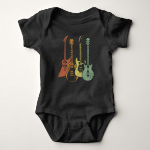 Body Para Bebê Guitaristas de Instrumentos Musicais Coloridos Gui