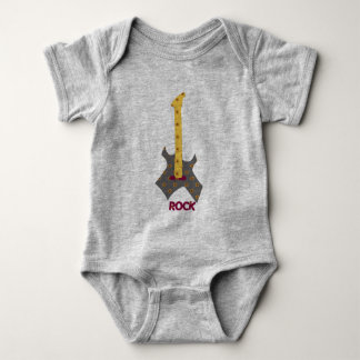 Body Para Bebê Guitarra do teste padrão da chita do bebê do rock