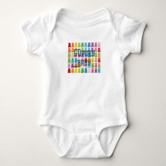 Body Para Bebê "Gummy Baby" Colorido Padrão de Doces Arco-Íris Pr