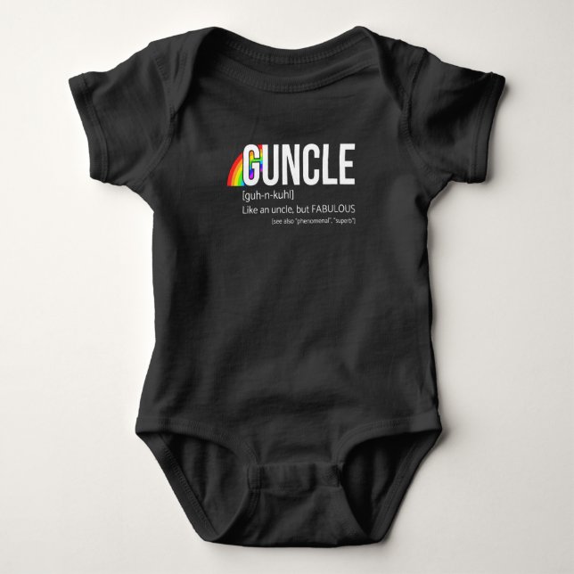 Body Para Bebê Guncle Definition - Fun Gifts for Gay Uncles Slim (Frente)